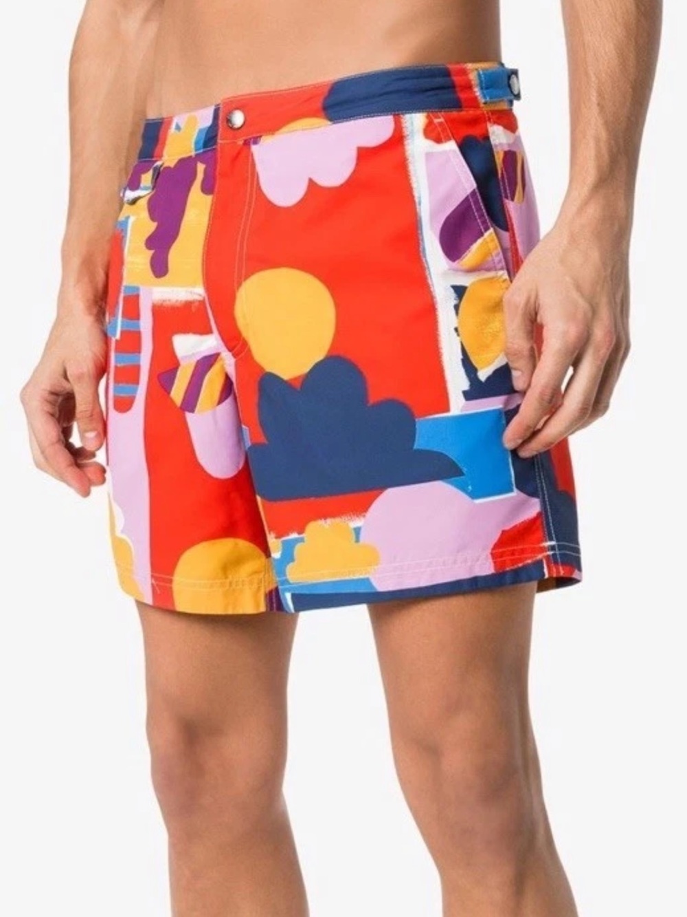 John Booth And SUNSPEL England Men’s Swim Shorts (M) Sun And Cloud Colourful